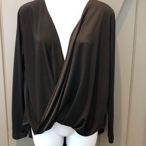 Black deep cowl blouse